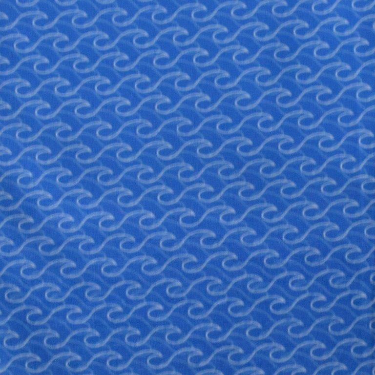 Wave woven shirt blue nautical wave graphic detail close up