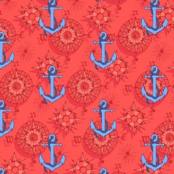 Anchor Compass Swim Trunks - Coral