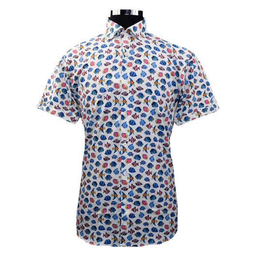 Exotic Fished Woven Shirt - White
