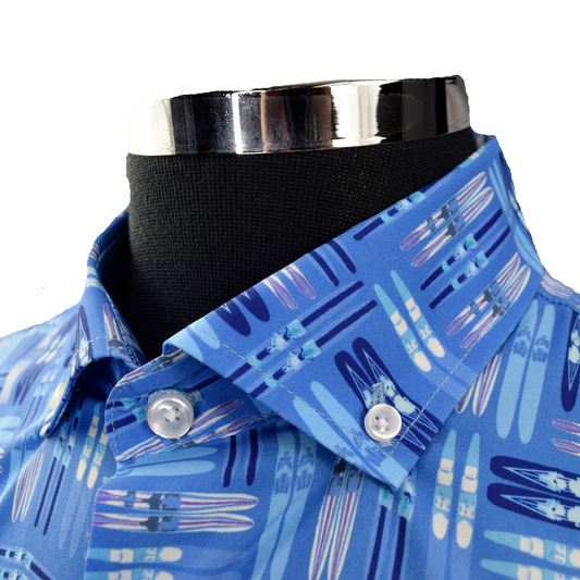 Water Skis Woven Shirt - Blue