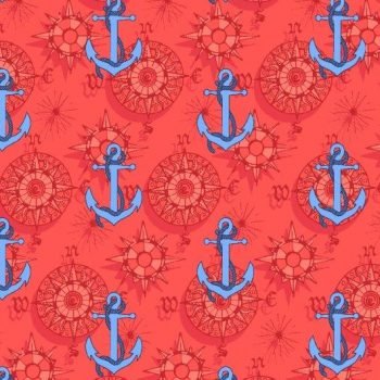 Anchor Compass Swim Trunks - Coral - Buoy & Boat - Swim Trunks - 