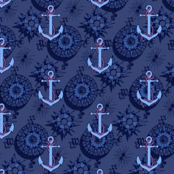 Anchor Compass Swim Trunks - Navy - Buoy & Boat - Swim Trunks - 
