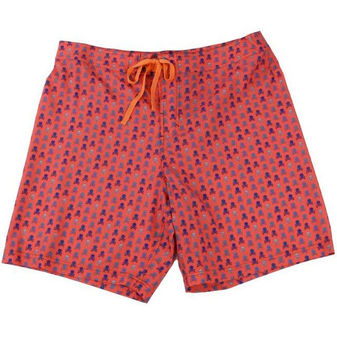Skull Boardshorts - Coral - Buoy & Boat - Swim Trunks - Coral